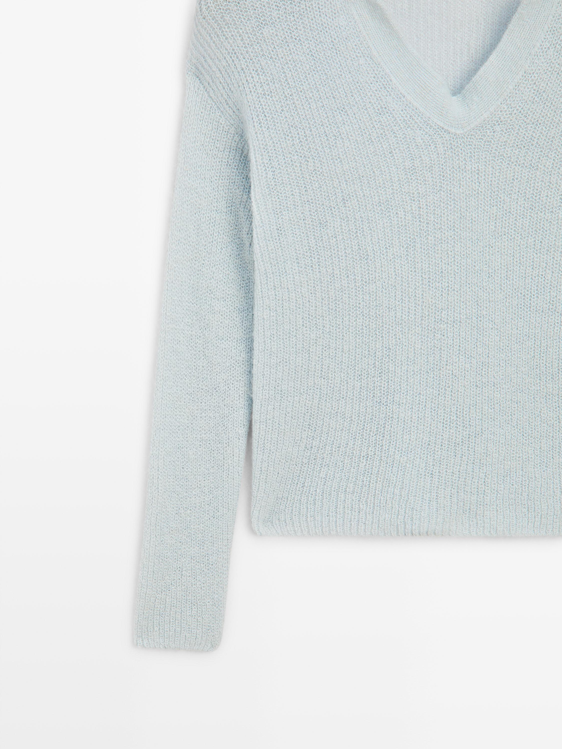 Alpaca blend knit polo sweater